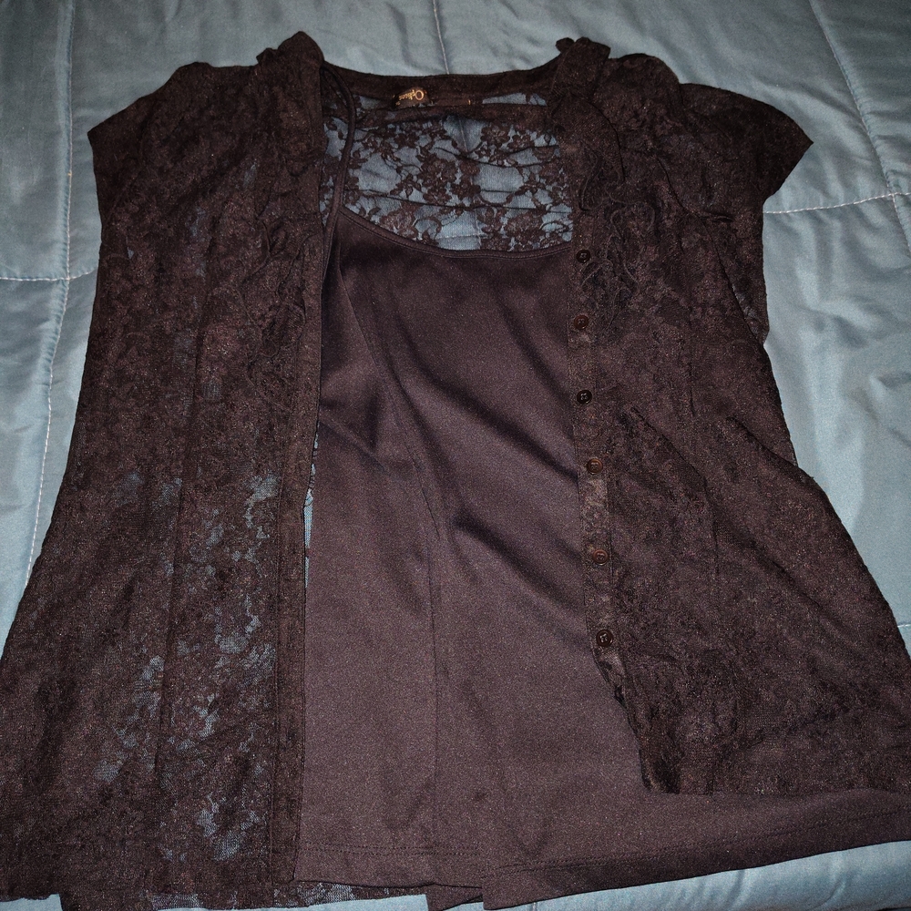 Nue Options Black Lace Top